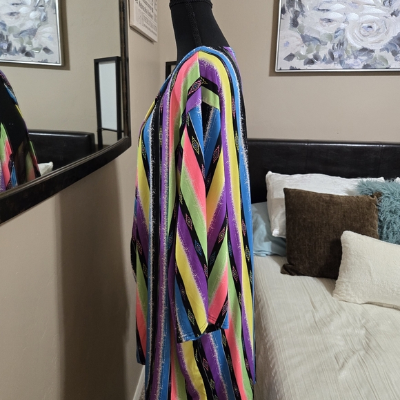Colorful Striped Kimono Cardigan Size L NWOT.Never Worn! - Picture 3 of 8